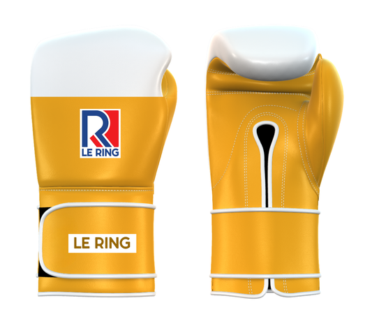 Le Ring Amateur Gloves | White & Yellow